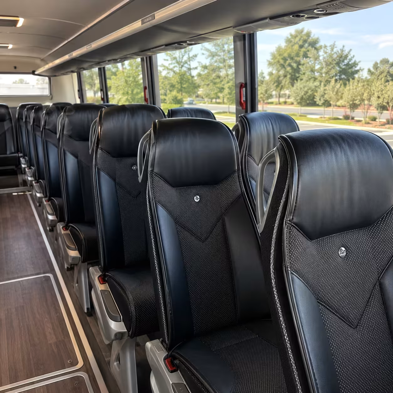 56 passenger charter bus inside